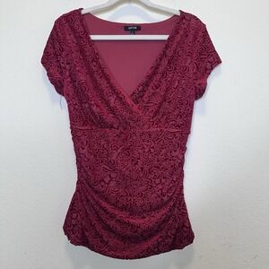 Y2K Womens Crushed Velvet Floral Babydoll Blouse Size‎ Small Romantic Grunge